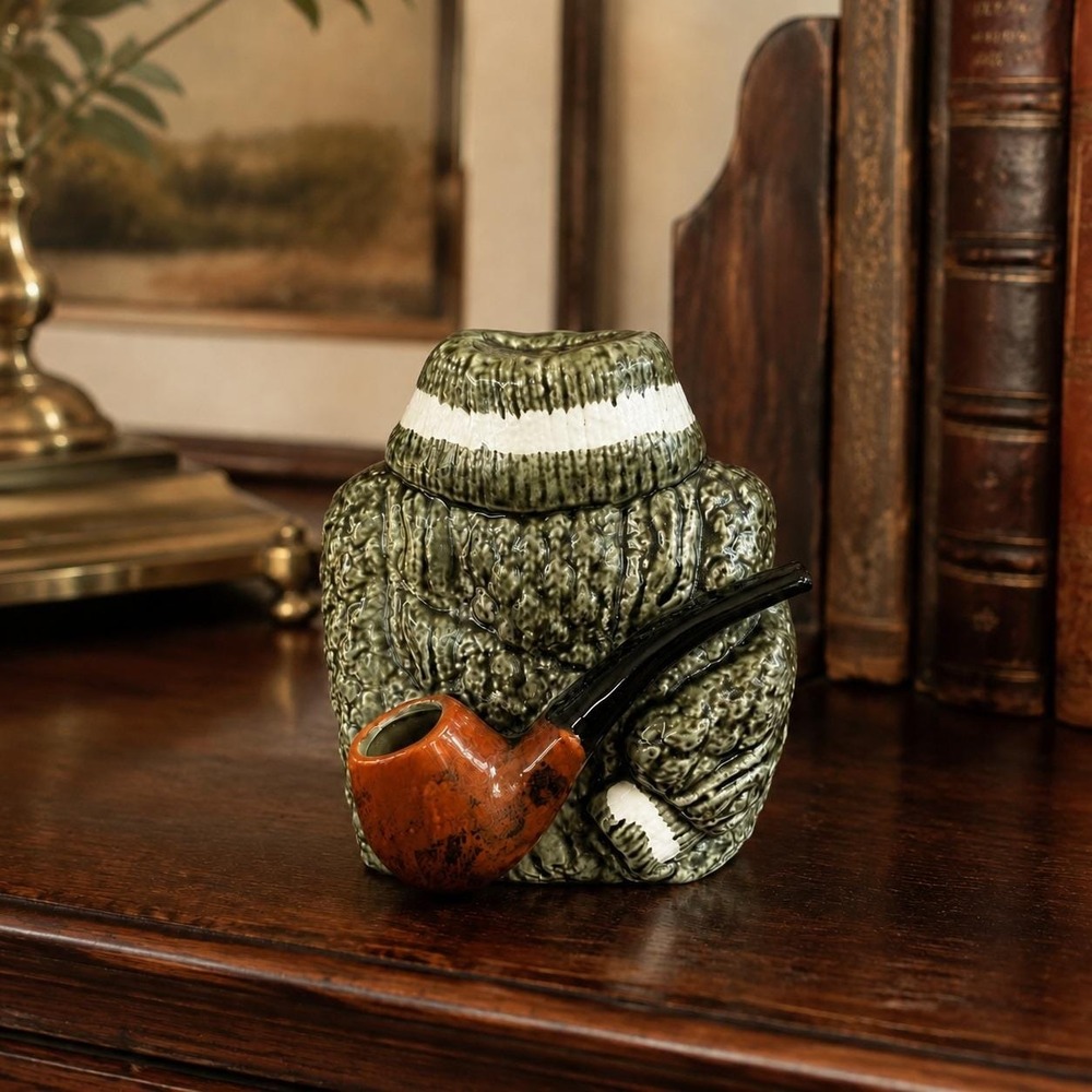 Vintage Relpo 5959 Sweater Pipe Planter MCM Ceramic Smoking Pipe Vase Japan
